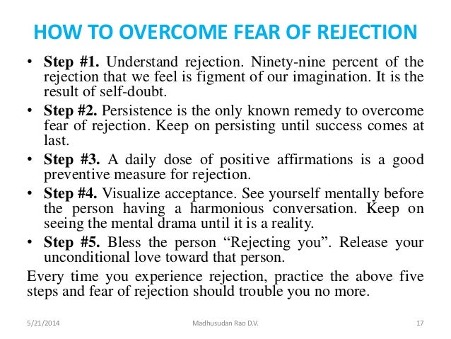 Rejection Of Getting The Fear Over Rejection Of Getting The Fear Over